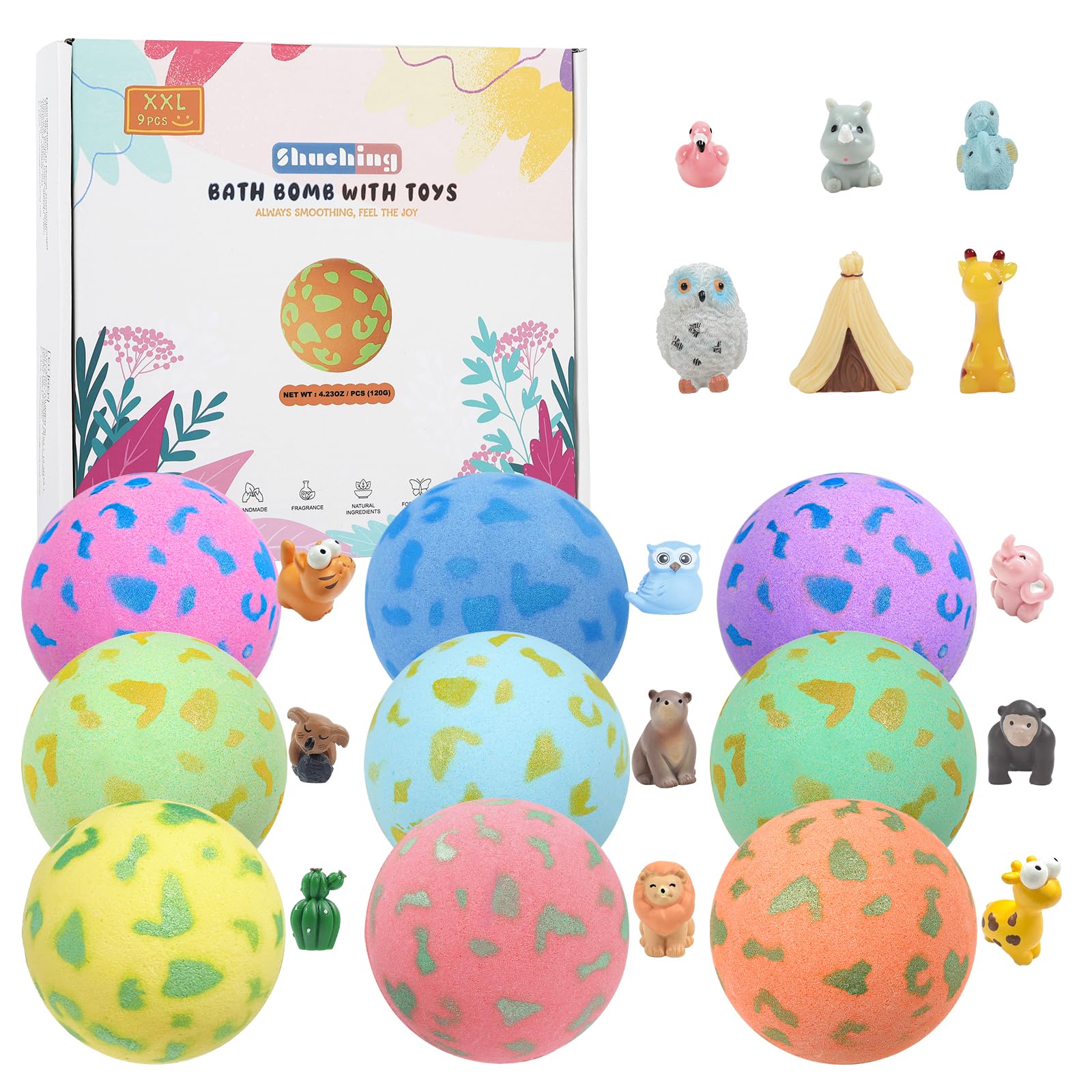 SHUCHING 9 Grande Bombas de Baño Oso Polar para Niños con Sorpresa, Bolas de Baño Infantiles con Juguetes, Set de regalos Orgánico Natural para Cumpleaños Fiestas — view 8