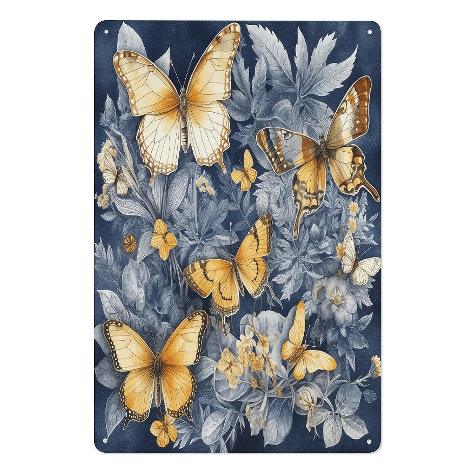 Adfgyerh Style Several Species Of Butterflies Tin Sign Hanging Art Prints,Wall Decor For Gifting And Party Decoration 7.9X11.8 Inch,Wall Art For Home Garden Greenhouse Living Room Bedroom Yard
