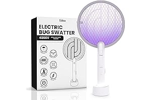 Electric Fly Swatter Racket, Bug Zapper with 5 Safety Mesh