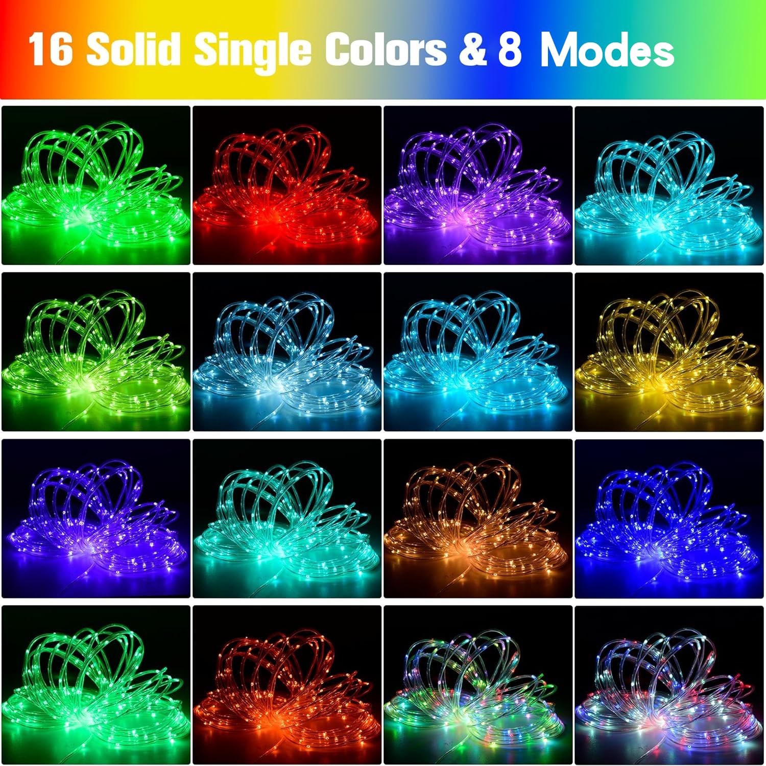 Hhyoisn Battery Powered LED Baby Stroller Lights, 10 FT Multicolor Stroller Rope Lights for Night Walking, 16 Colors 8 Modes Stroller RGB Led Strip Light with Remote for Stroller Accessories
