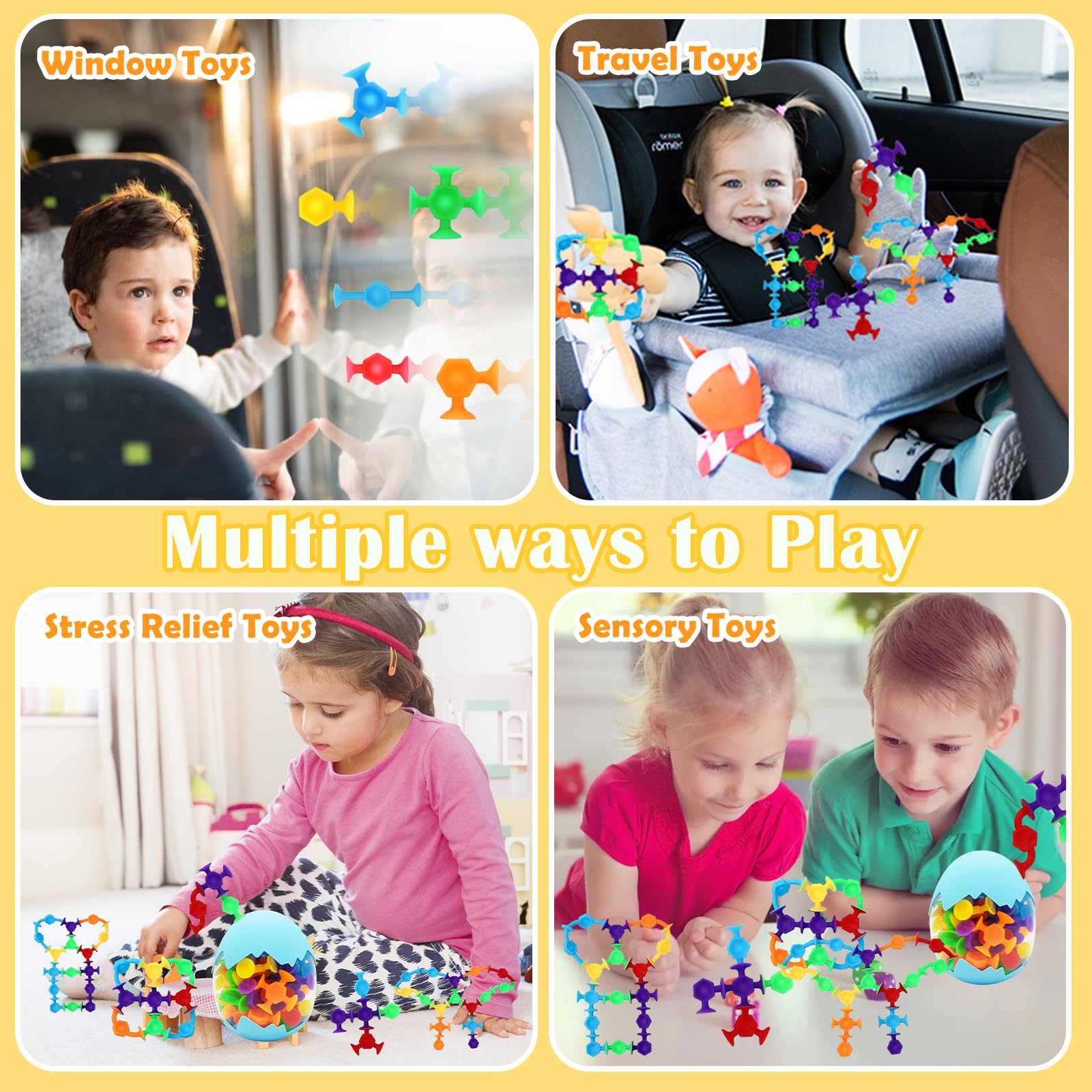 Giocattoli A Ventosa Per Bambini 8 Pezzi - Orsetti In Silicone Per Vasca Da Bagno E Viaggi, Giochi Sensoriali Montessori 3+ Anni