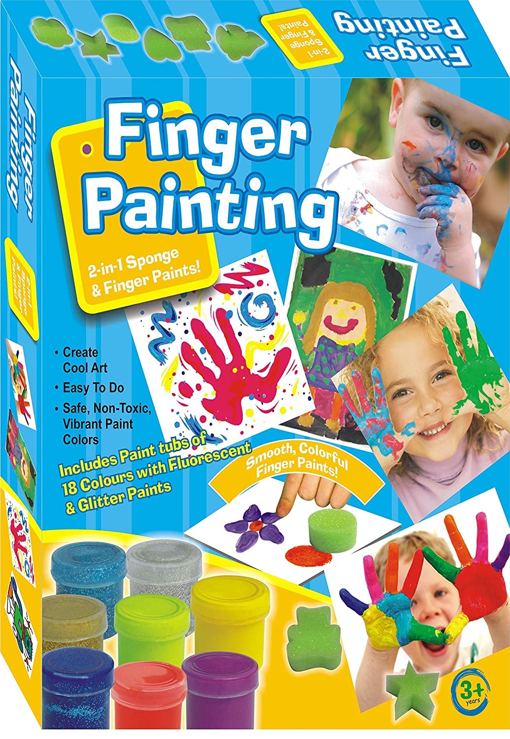 EKTA Finger Painting Kit for Kids 3 years | 2 in 1 Sponge and Finger Painting | Smooth, Colorful Finger Paints - Multicolour (B0BYSC66PD) Amazon Price History, Amazon Price Tracker