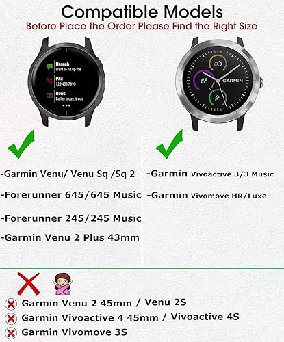 Miniatura 2 de GARTOO Correa elástica para Garmin Venu  Venu Sq  Vivoactive 3 correas de reloj correa deportiva de nailon de 0787in para Garmin Venu Sq Vivoactive
