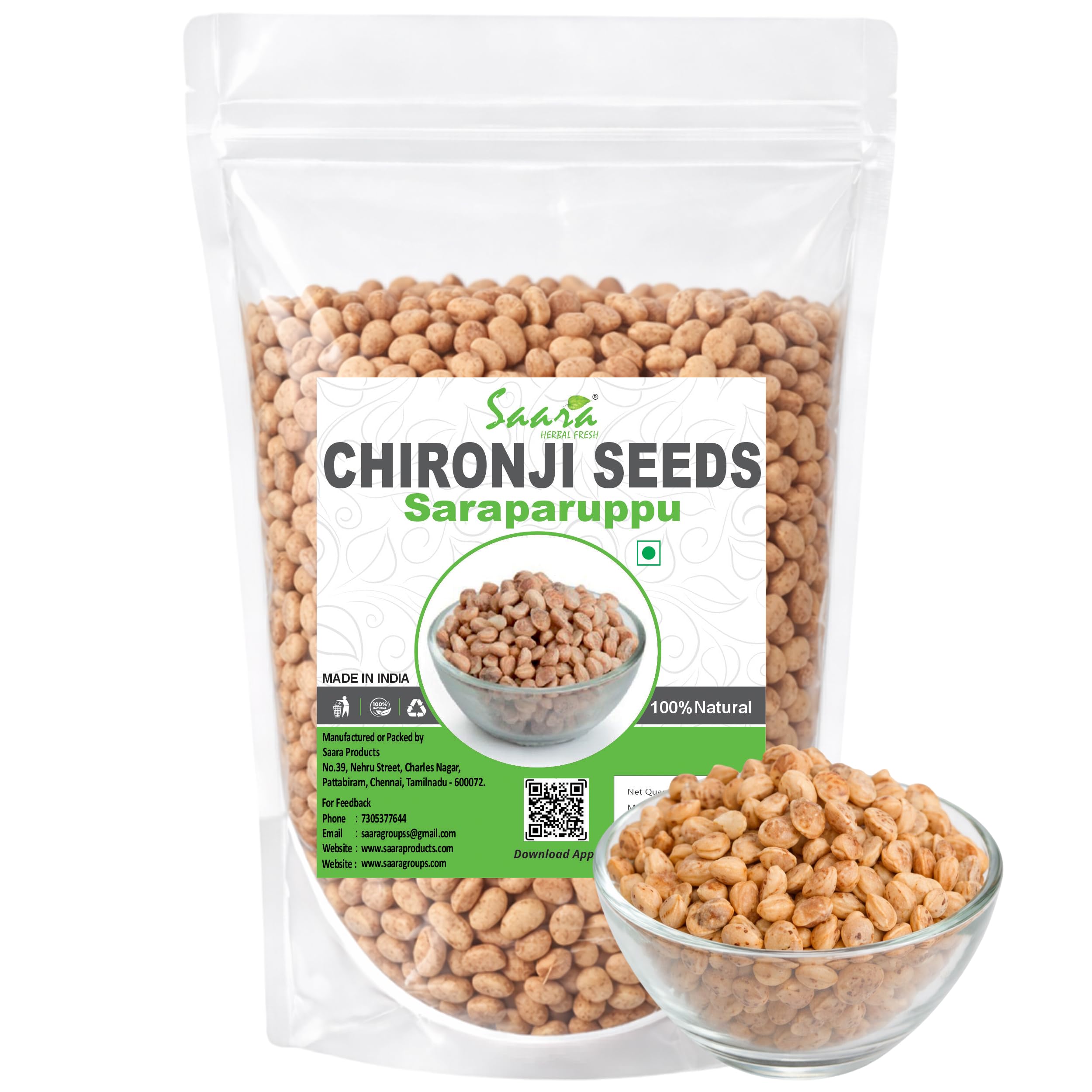 Saara HERBAL FRESH Sara Paruppu, 50g, Chironji, Mural Maram, Cheronjee, Korka, Charoli, (pack of 1 x 50g)-image-38
