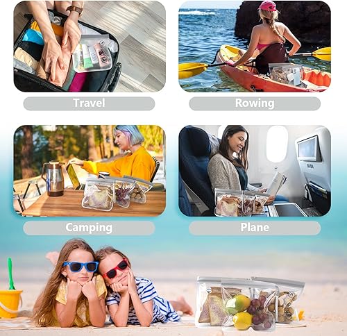 Miniatura 7 de Bolsa de aseo transparente aprobada por la TSA, 7.9 x 7.9 in, a prueba de fugas, bolsa líquida aprobada por el aeropuerto, bolsa de cosméticos