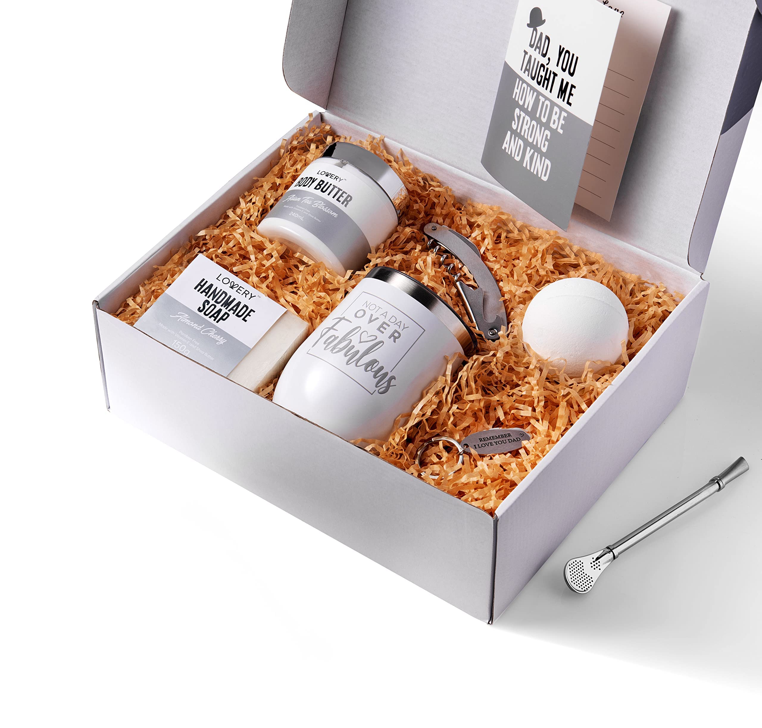 LOVERY Juego de regalo para hombres, kit de spa con vaso, productos de cuidado personal para él, marido, padre, jefe, hermano, novio, tío, juego de regalo único de spa