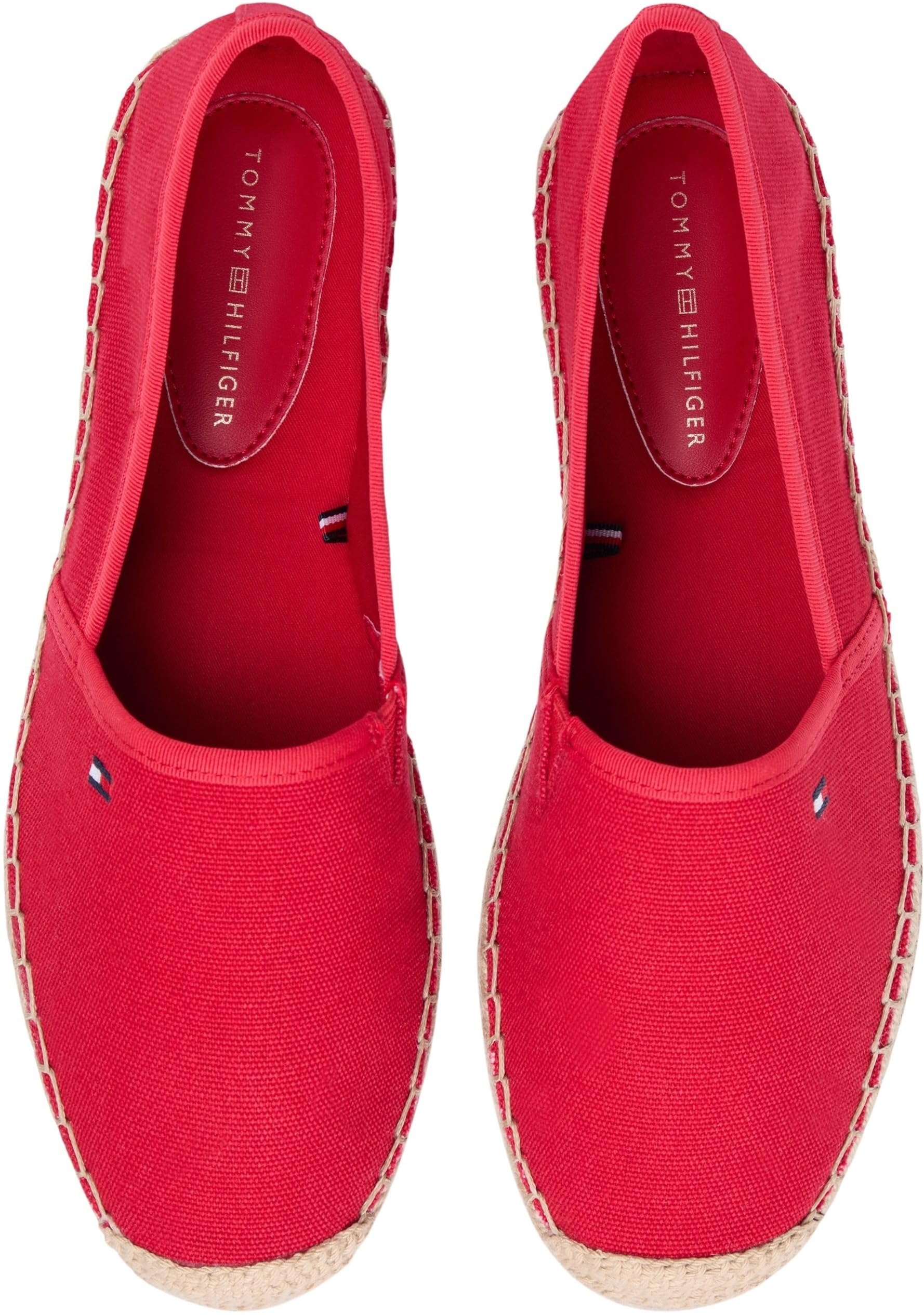 Tommy Hilfiger Donna Espadrillas Flag Canvas con Logo, Rosso (Primary Red), 40
