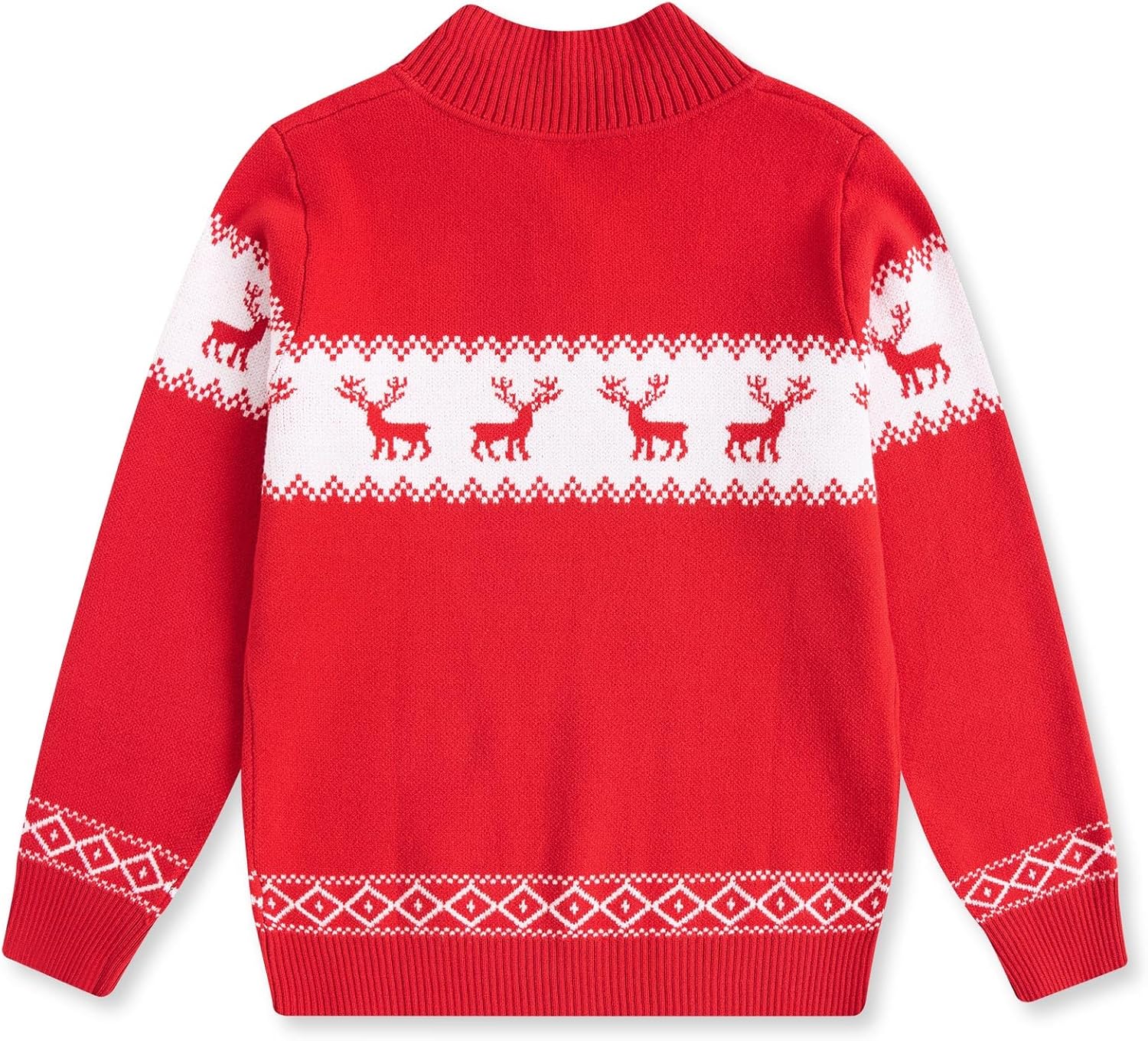 Funnycokid Boys Christmas Sweaters Kids Button Mock Neck Pullover Up Winter Xmas Holiday 5-12 Years - Image 4