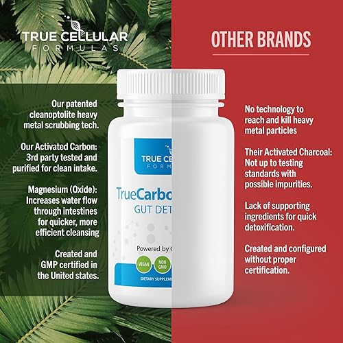 Miniatura 5 de TrueCarbonCleanse™ - Desintoxicante y aglutinante intestinal perfecto - Fórmula avanzada con cápsulas de carbón activado de bambú orgánico - 60