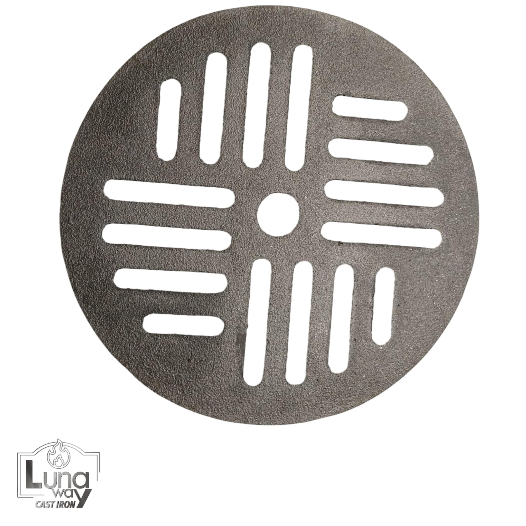 Ø23,5 x Spessore 1 cm - Griglia Cenere in Ghisa Circolare | Ricambio Universale per Stufe a Legna, Camini e Forni | Ventilazione Ottimizzata | 100% Ghisa qualità LUNAWAY