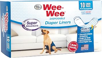 Four Paws Wee-Wee Super Absorbent Disposable Adjustable Dog Potty Training Diapers, Leak-Proof Protection for Puppies and Small Dogs, Extra Small, 12 Count