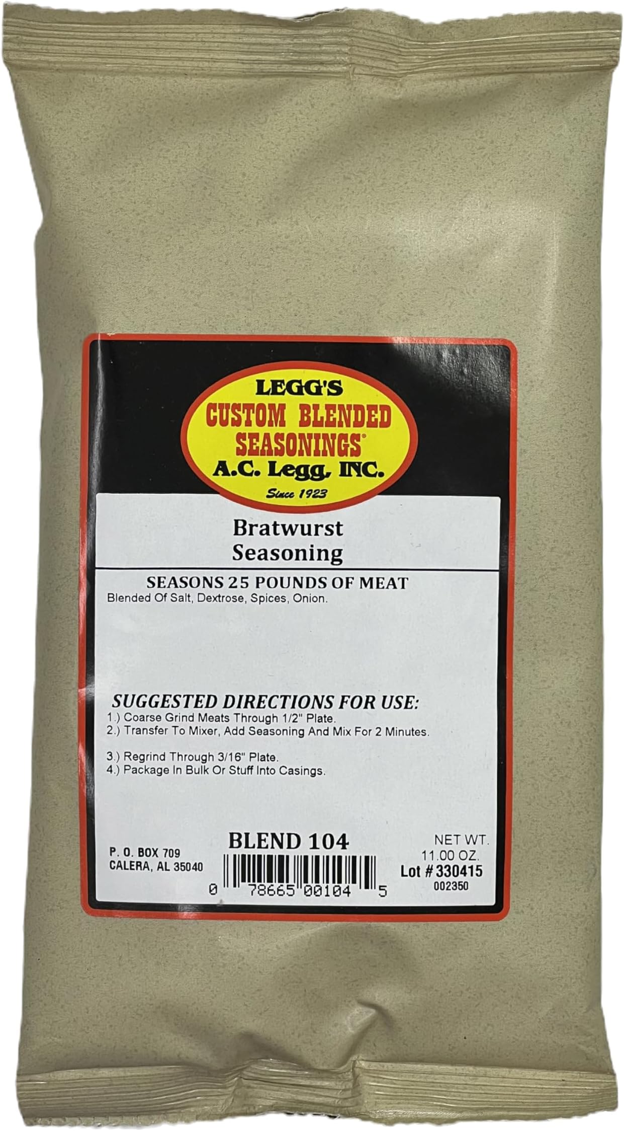 A.c. Legg Bratwurst Seasoning