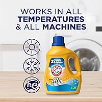 Vista 8 de ARM & HAMMER Plus OxiClean Clean Meadow, 77 cargas de detergente líquido para ropa, 100.5 fl oz