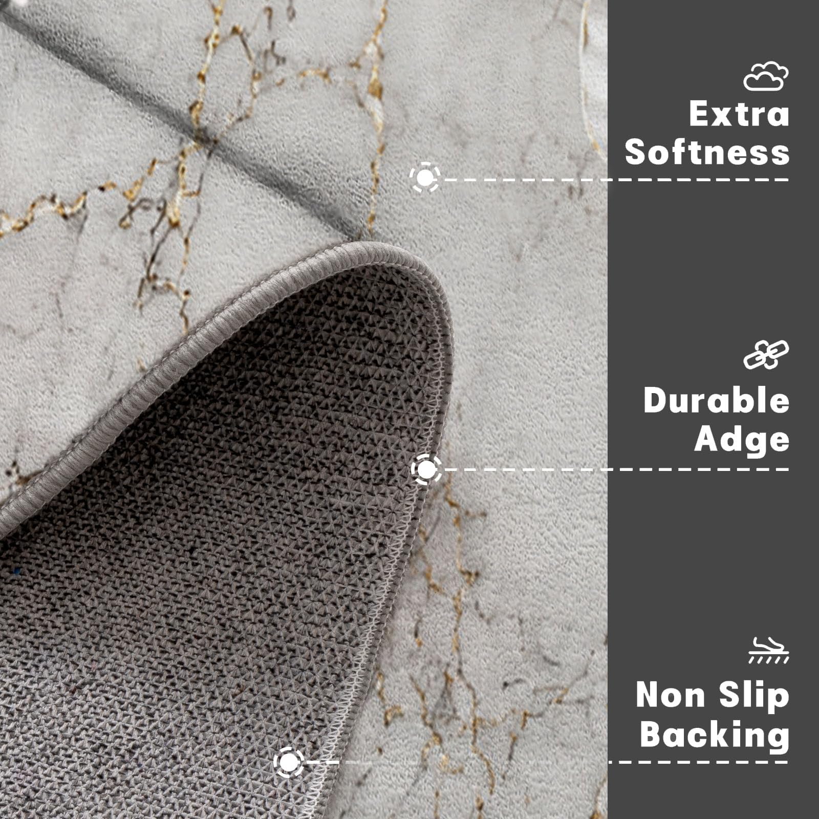 Felpudo Ultrafino Para Interiores, 80X120Cm, Relieve Floral De Lujo En 3D Alfombra Antideslizante Lavable Para Entrada, Grieta Elegante De Mármol Felpudo De Perfil Bajo, Atrapa Suciedad, Beige