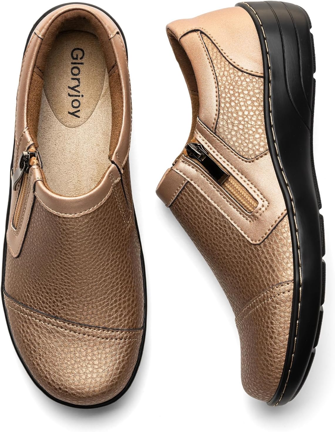 Women's Comfortable & Lightweight Leather Loafers Cute Slip On Dress Shoes for Women Business Casual Office Work Shoes Everyday Walking Flats - Image 4