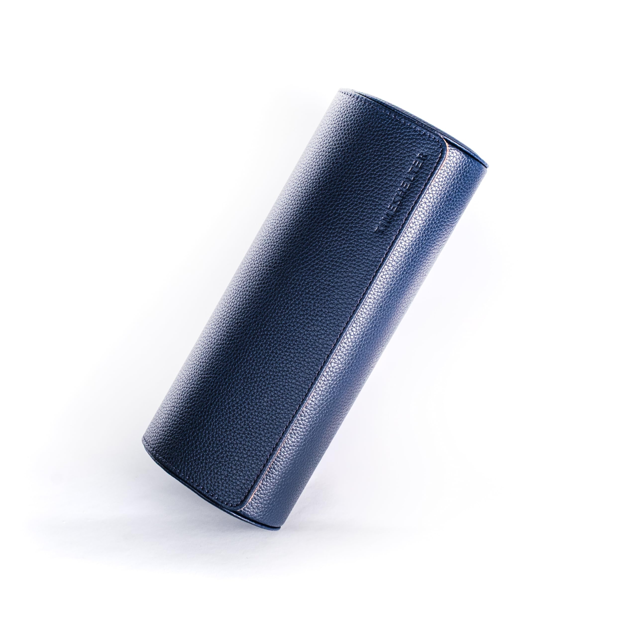 Uhrenbox für 3 Uhren – Uhrenetui Reise & Aufbewahrung aus Kunstleder mit Samt-Innenfutter, Uhrenkoffer Herren, Schmuckkasten, Geschenkbox – Marineblau