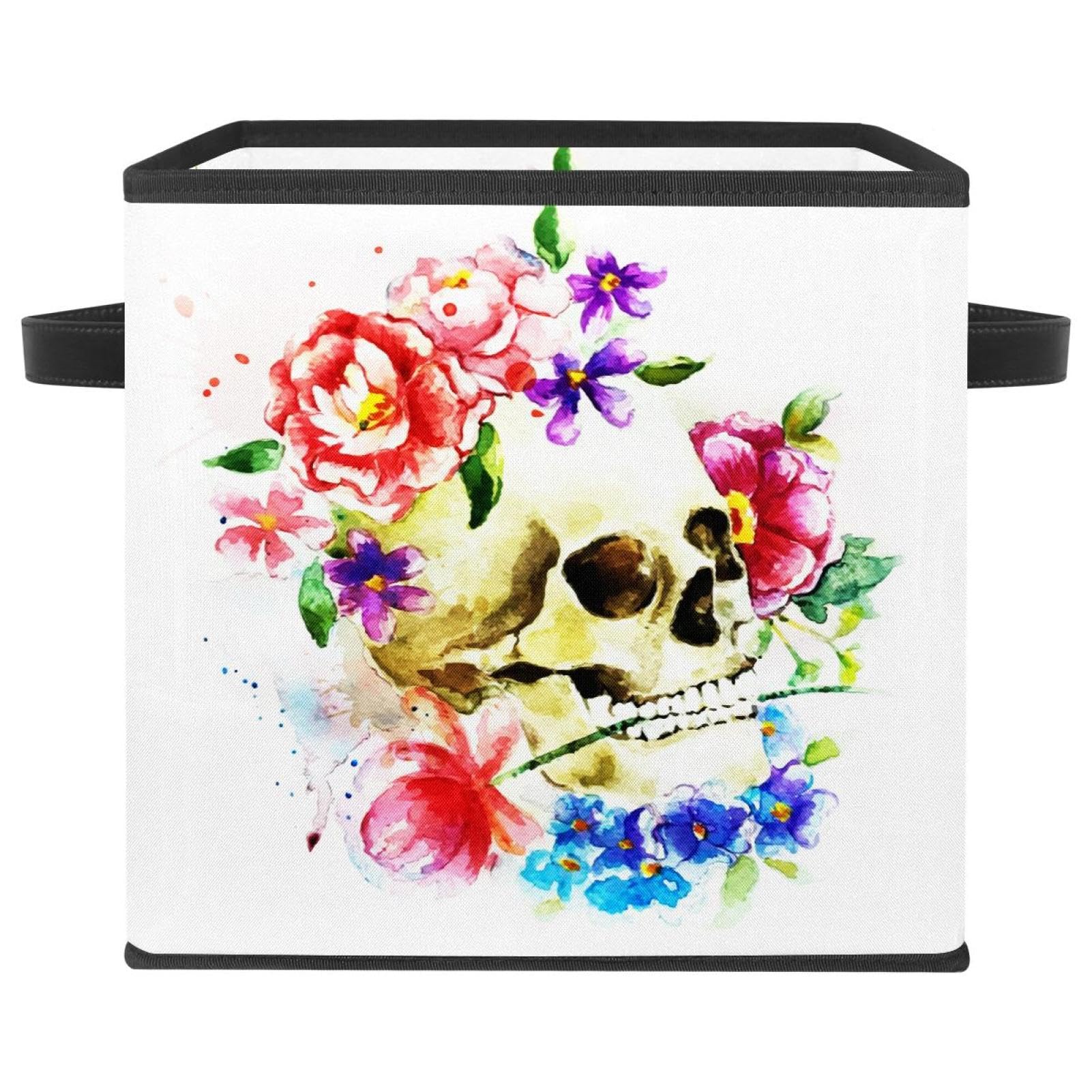 Boîte cube pliable en tissu avec poignées pour ranger vêtements et jouets