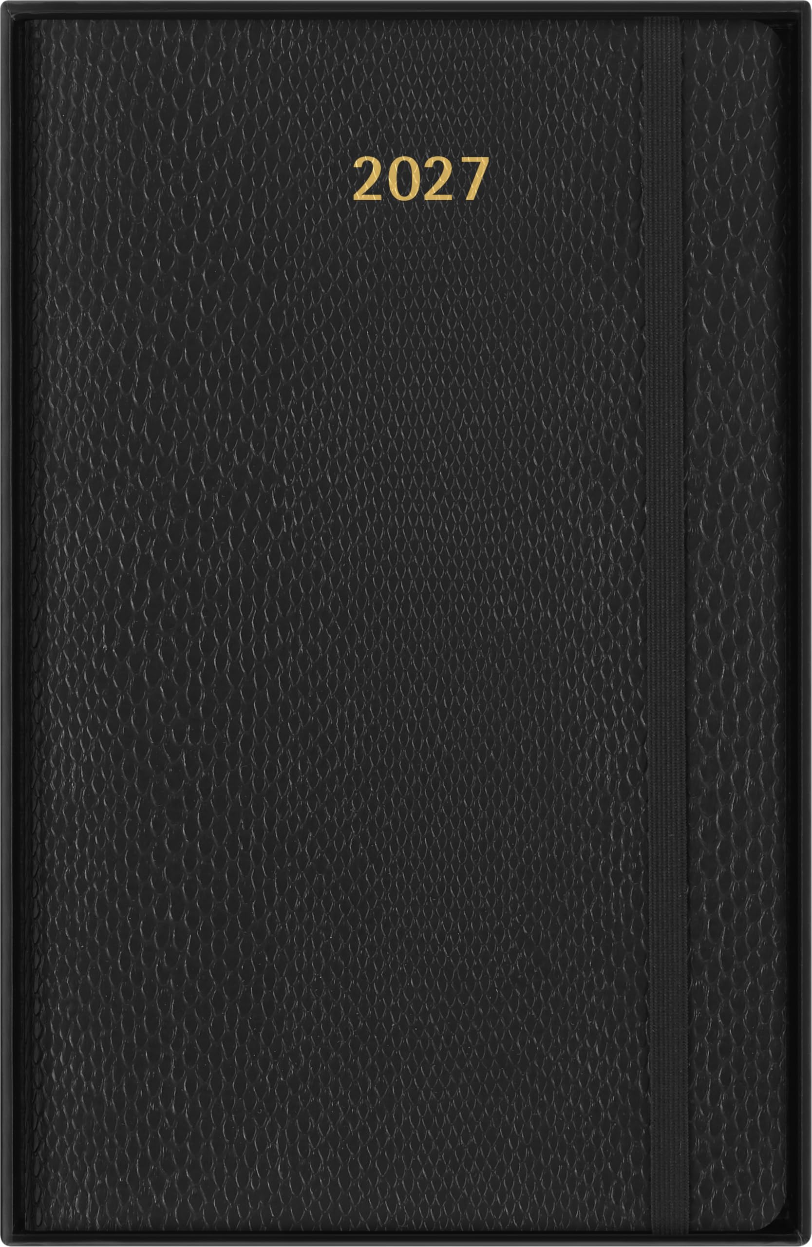 Moleskine Wochenkalender 2027, Precious and Ethical, 12-Monats-Planer mit Platz für Notizen, Veganes Softcover in Schlangenoptik und Geschenkbox, Format Large 13x21 cm, Schwarz