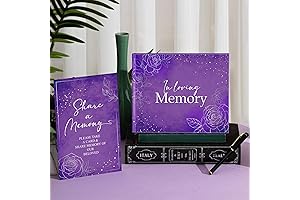 Purple Guest Book for Memorial Service