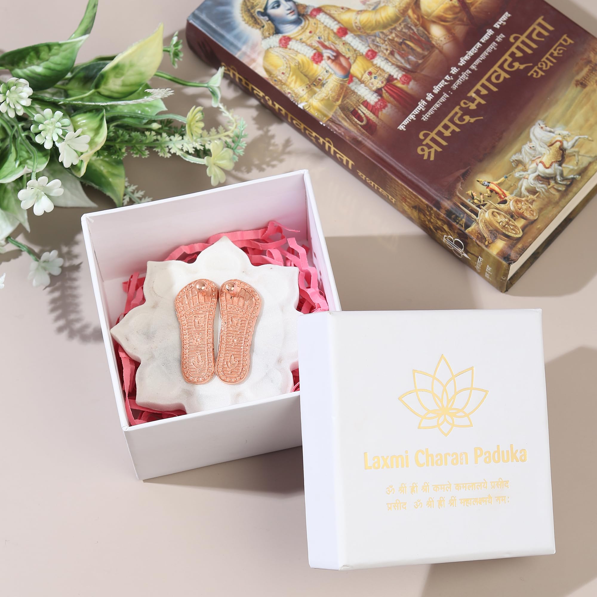 Marmex Brand || Marble Brass Laxmi Charan | Panch dhatu MATA choki II 4 inch x 4 inch According to vastu IFree Shipping