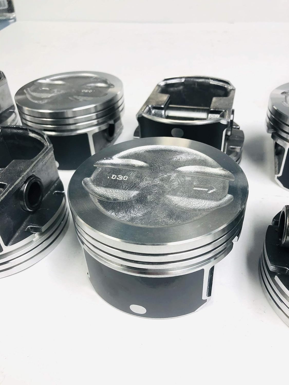 Silvolite Pistons & Matching Rings compatible with 1996-01 Chevy 5.7 5.7L 350 Vortec Hypereutectic Coated Skirt Pistons Set of (8) +.030". 4.030" Bore Diameter