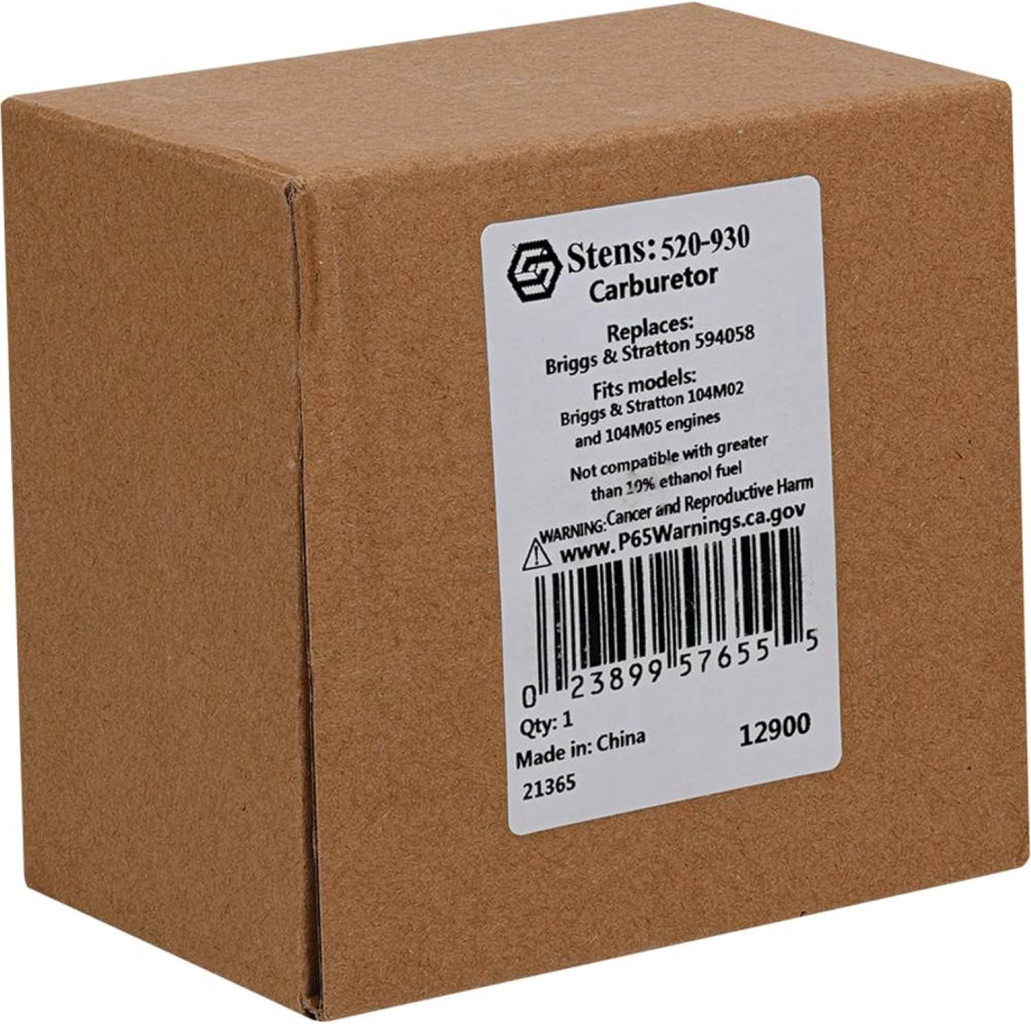 Stens 520-930 Carburetor Compatible With/Replacement For Briggs & Stratton 104M02 and 104M05 engines 594058