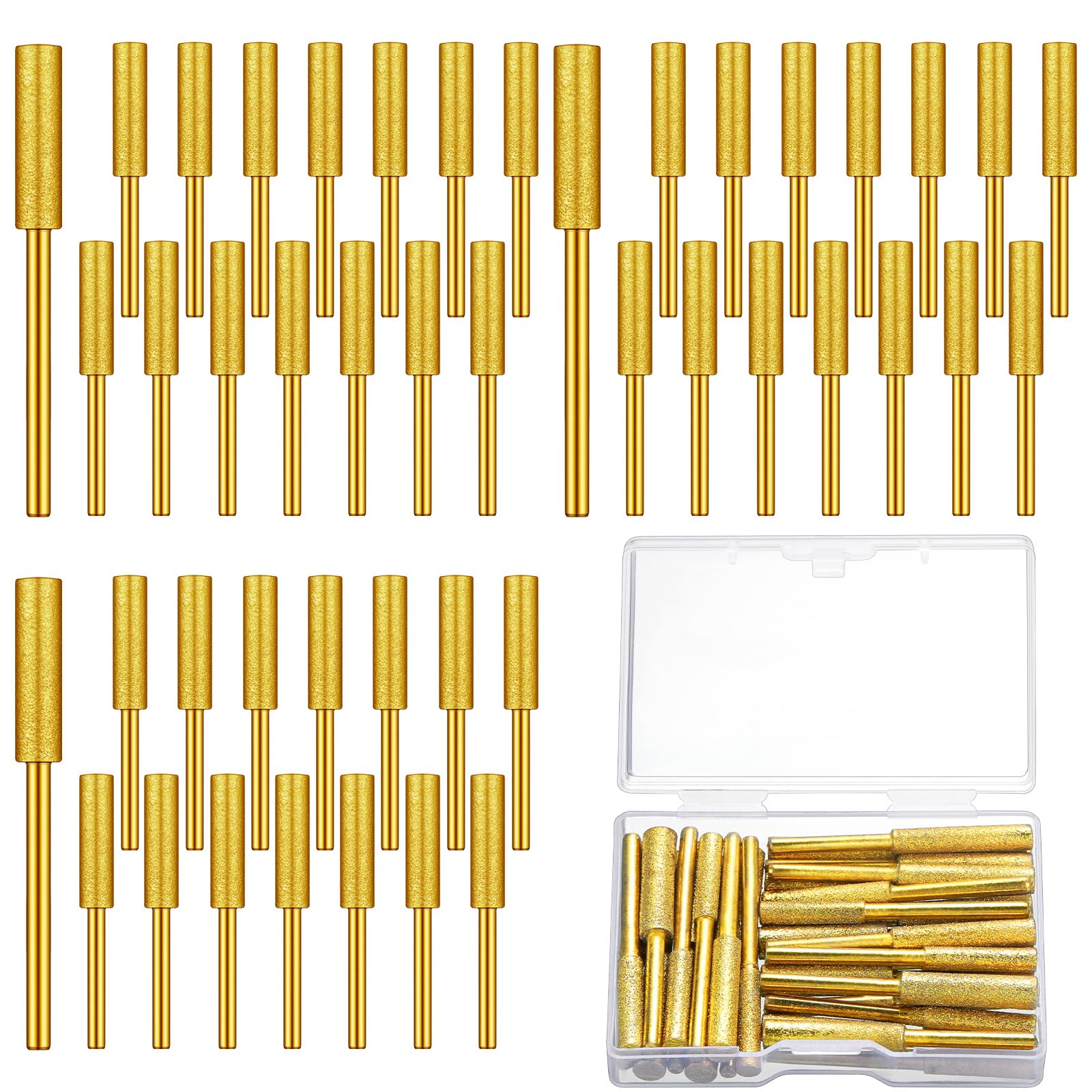 Chumia 45 Pcs Electric Chainsaw Sharpening Bits Stone Kit,Gold