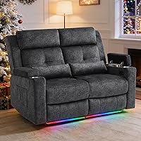 Vista 9 de Sofá reclinable eléctrico con calor y masaje, sofá reclinable eléctrico con reposapiés extendido, sofá reclinable de 3 plazas con puertos USB