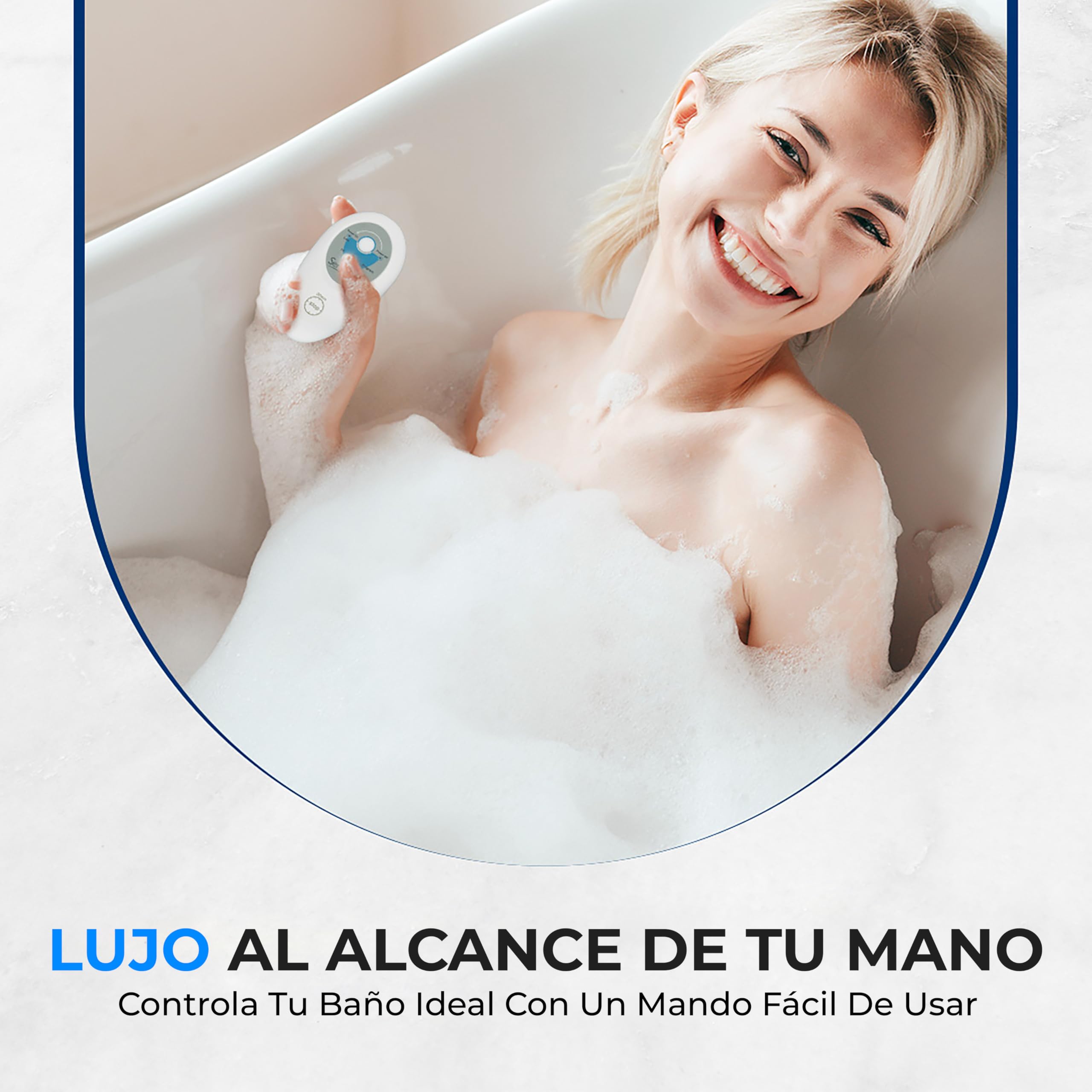 SereneLife SPA de Burbujas para Bañera con Funcion Termica, Manta de Hidromasaje Portatil, Antideslizante con Ventosas, Intensidad Ajustable, Mando a Distancia