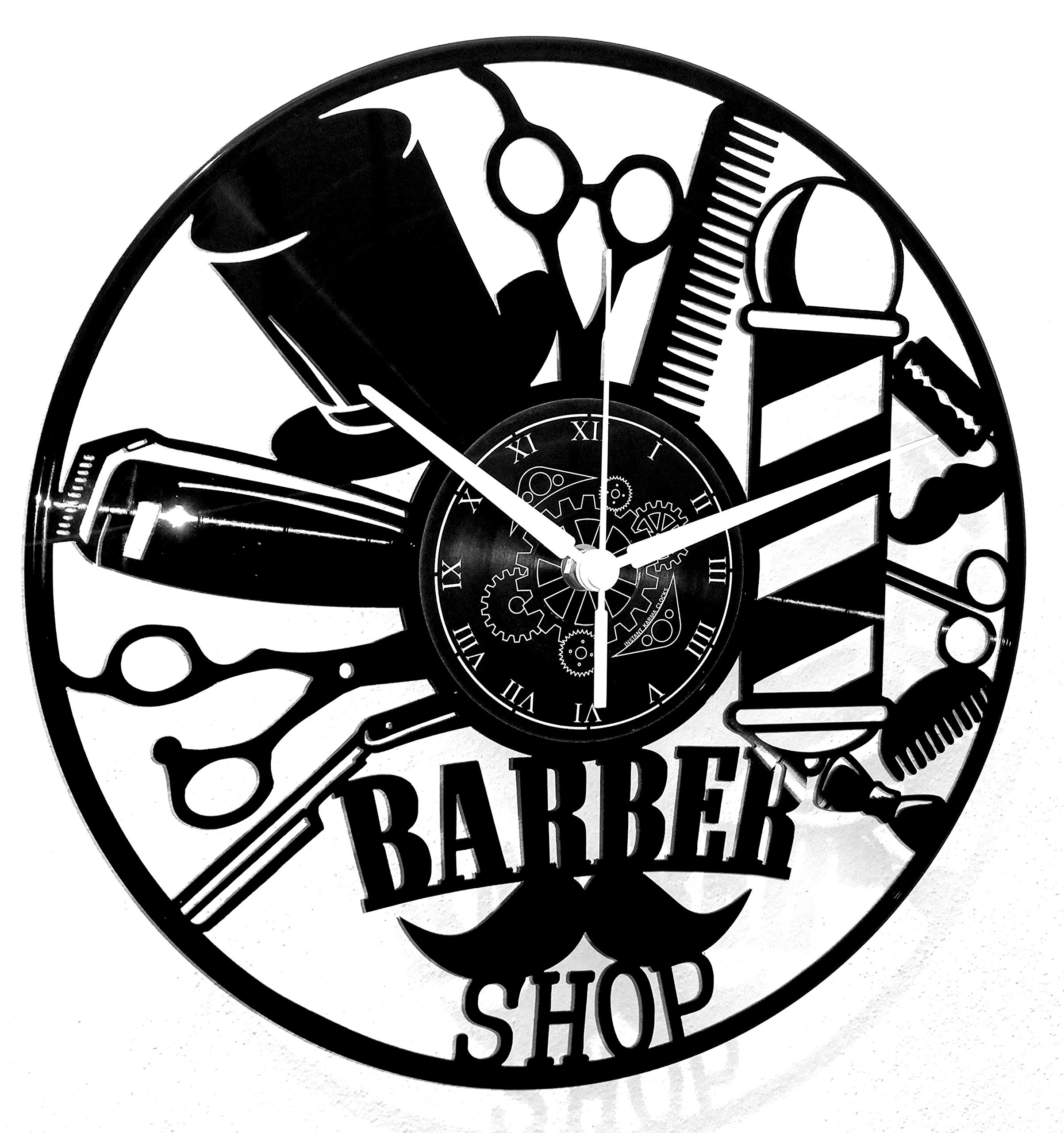 Instant Karma Clocks | Wall Clock | Barber Shop | Hair Salon | Hairdresser Stylist (Black B6)