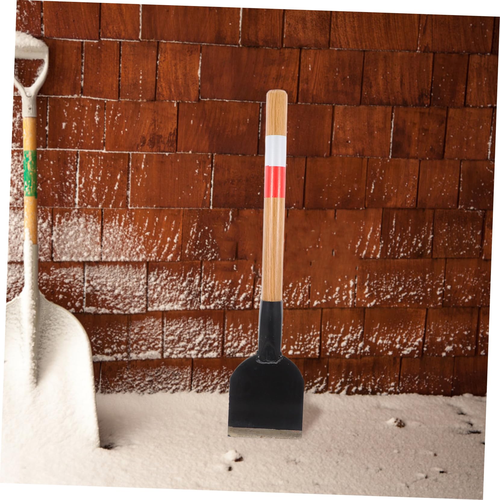 Cabilock Pala De Ferrocarril Metal Resistente para Jardín Entrada Al Aire Mini Pala Quitanieves con Mango De Madera Herramienta para Quitar Hielo y Excavar para Bordes De Césped y