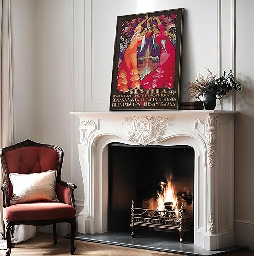 Miniatura 4 de Poster Master Póster de viaje vintage, impresión retro de Sevilla, arte de feria de primavera, arte de bailarines flamencos, regalo para ella,