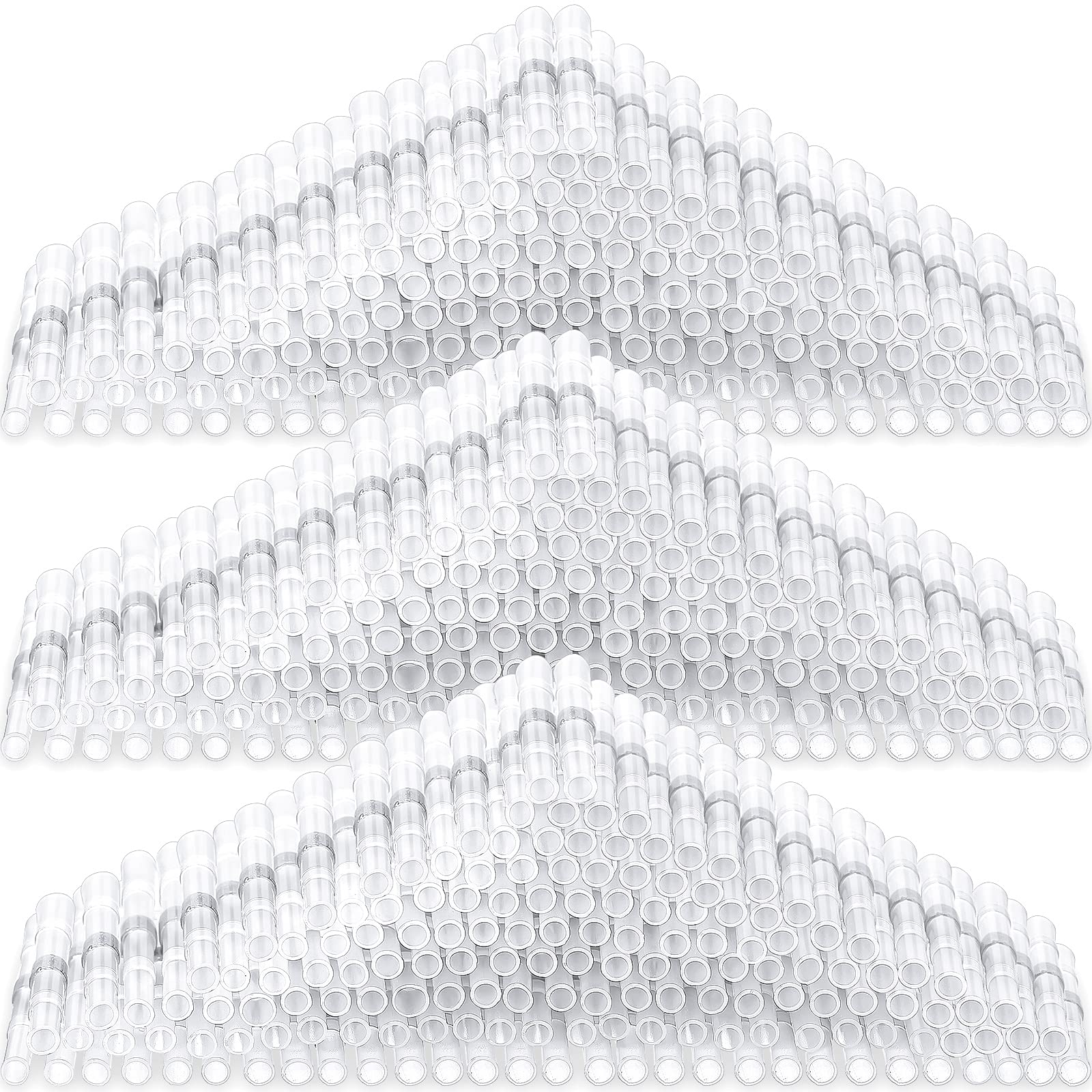 300 Sellos de Soldadura Conector de Cable Conector a Tope Termorretráctil Terminal Aislado Impermeable de Cable de Empalme a Tope Terminal Eléctrico Marino Automotriz (Blanco, 26-24 AWG)
