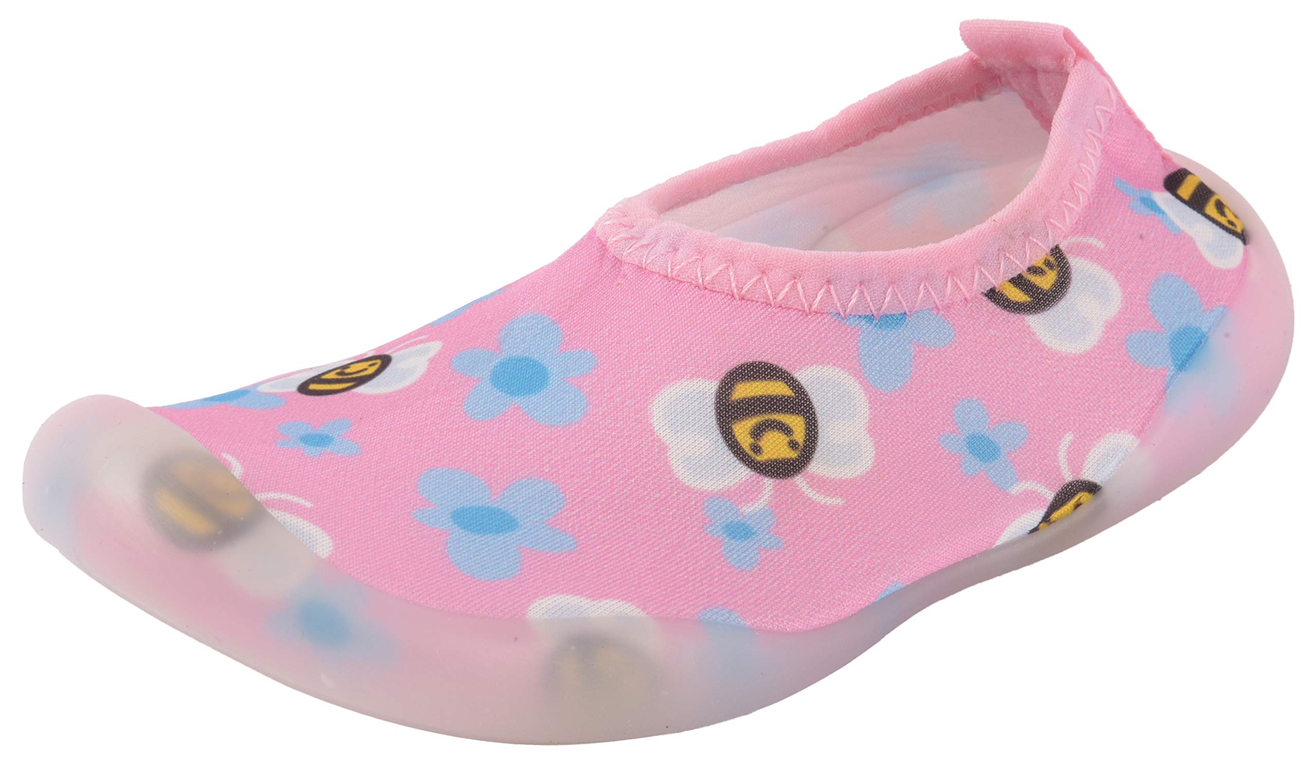 yellow bee Flower and Bee Comfy Sock Shoes for Girls, Pink-picture-4