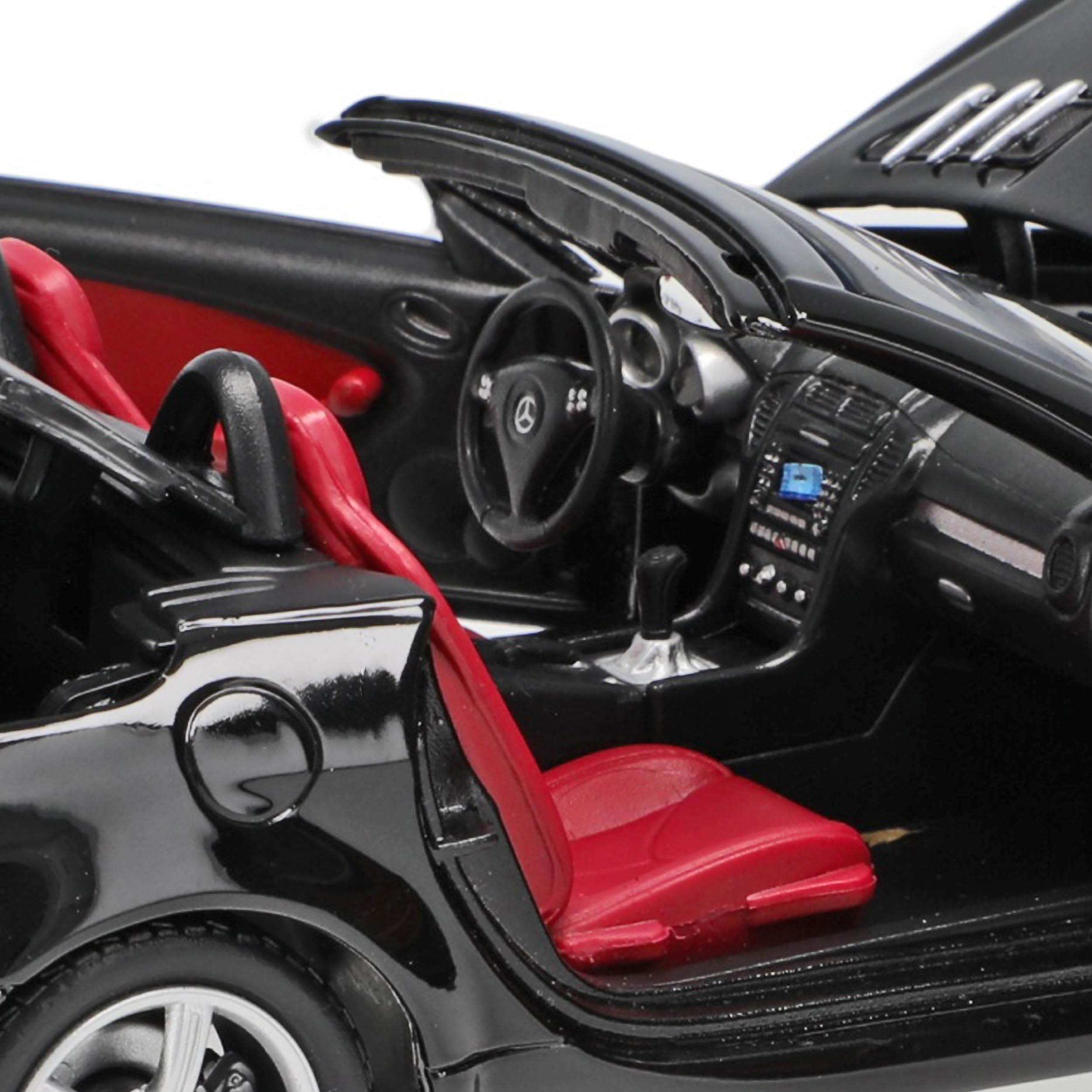 Motormax Mercedes-B SLK R171 2004-2011 55 AMG Schwarz Öffnendes Dach Coupe Cabrio 1/18 Modell Auto mit individiuellem Wunschkennzeichen