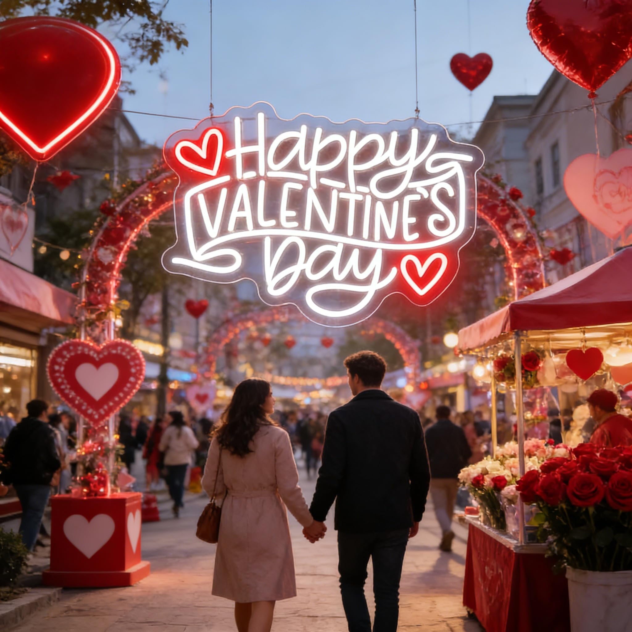 Happy Valentine's Day neonowy znak niestandardowy neonowy znak walentynkowy romantyczny LED neonowe światło sypialnia dom dekoracja ścienna dekoracja imprezowa spersonalizowany prezent