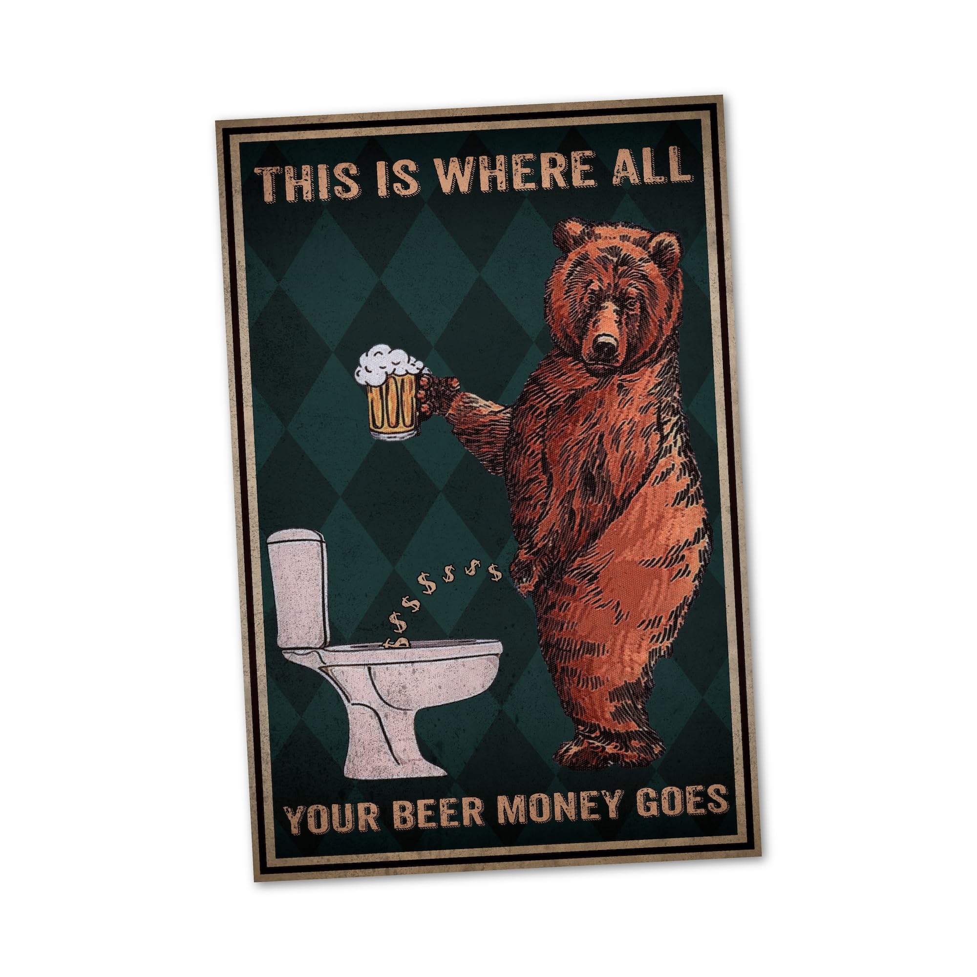 This Is Where All Your Beer Money Goes Sign Funny Gift Idea for Toilet and Bathrooms 20 x 30 cm Forex in 3 mm Thickness