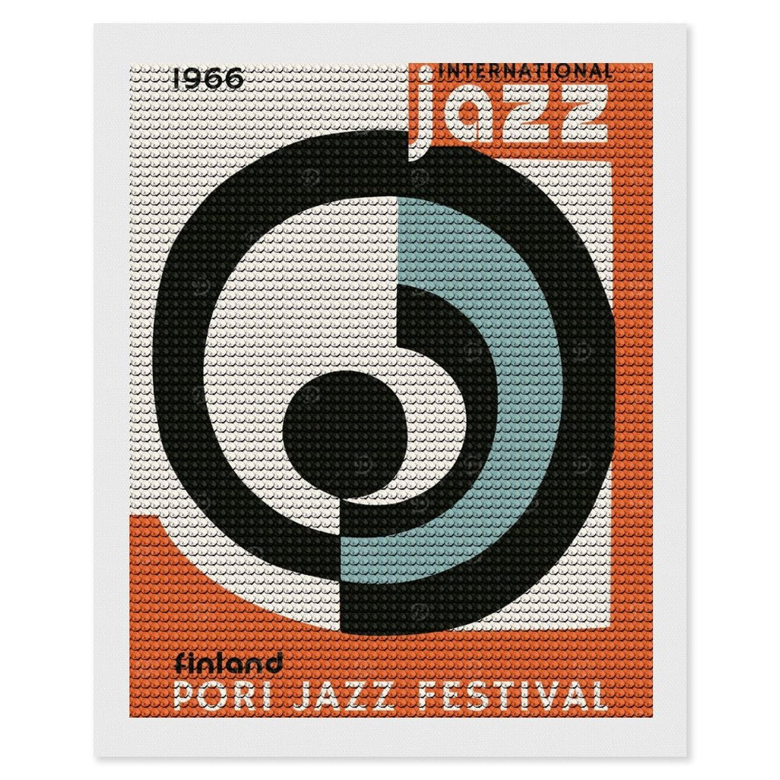 Junmoney Pori Jazz Music Festival Diamond Art Kit 16"x20", Neat Printed Canvas, Finish and Display, Relaxing DIY Hobby, Living Room Decor