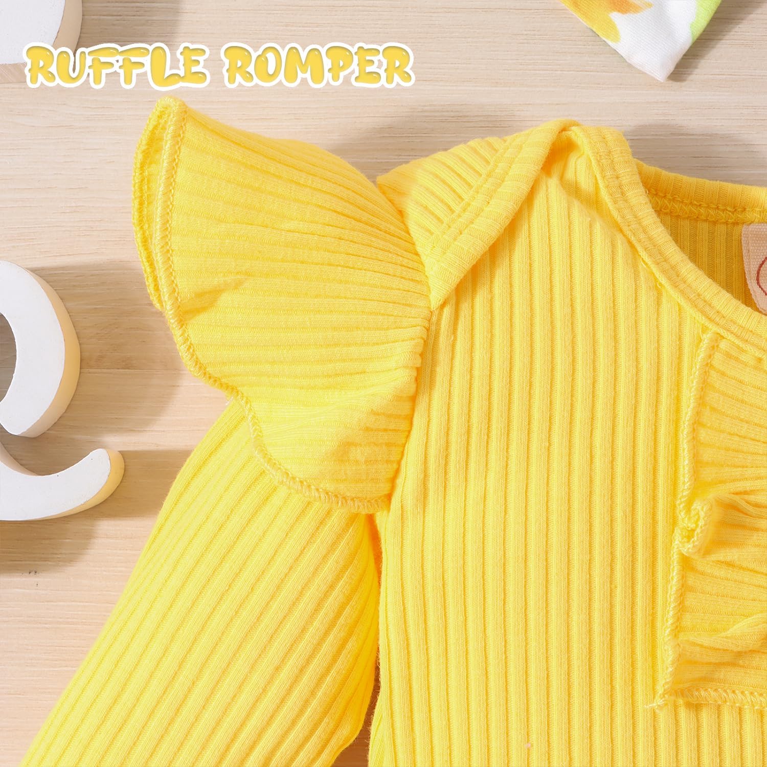 GDTOGRT Baby Girl Clothes Newborn Infant Outfits Ruffle Romper+ Floral Pants + Cute Headband Sets for Girls - Image 5