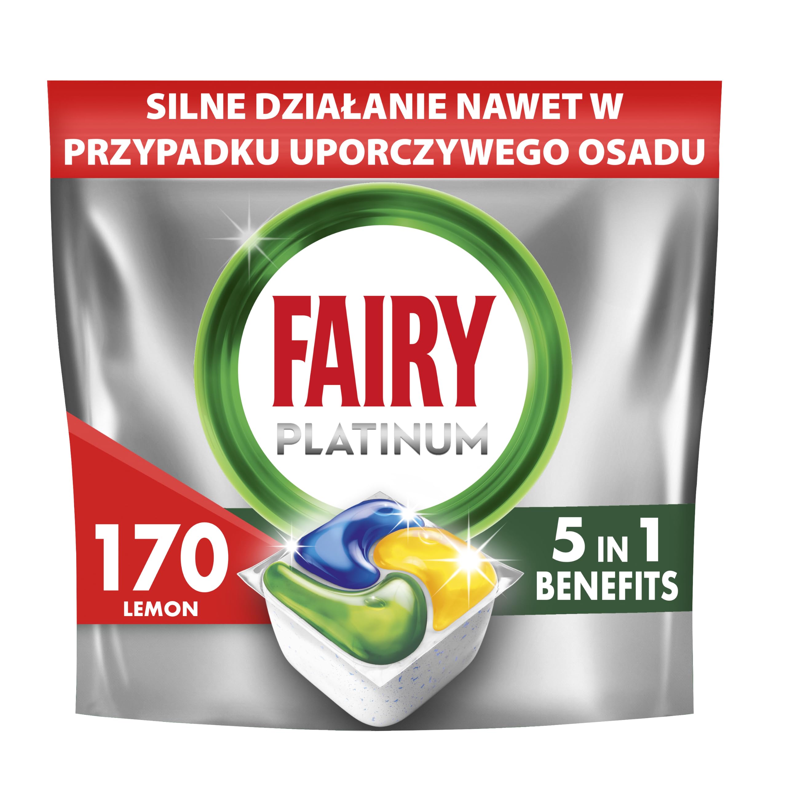 Fairy Platinum Dishwasher Tablets, Lemon, 170 Capsules