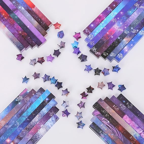 2160 Pcs Origami Star Paper Strips, Space Sky Oragami