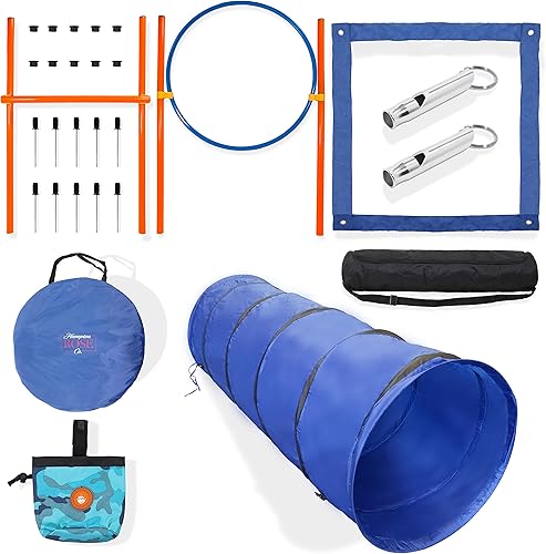 Hampton Rose Co. Kit de entrenamiento de agilidad para perros  Carrera de obstáculos para mascotas, equipo de competencia para razas grandes y