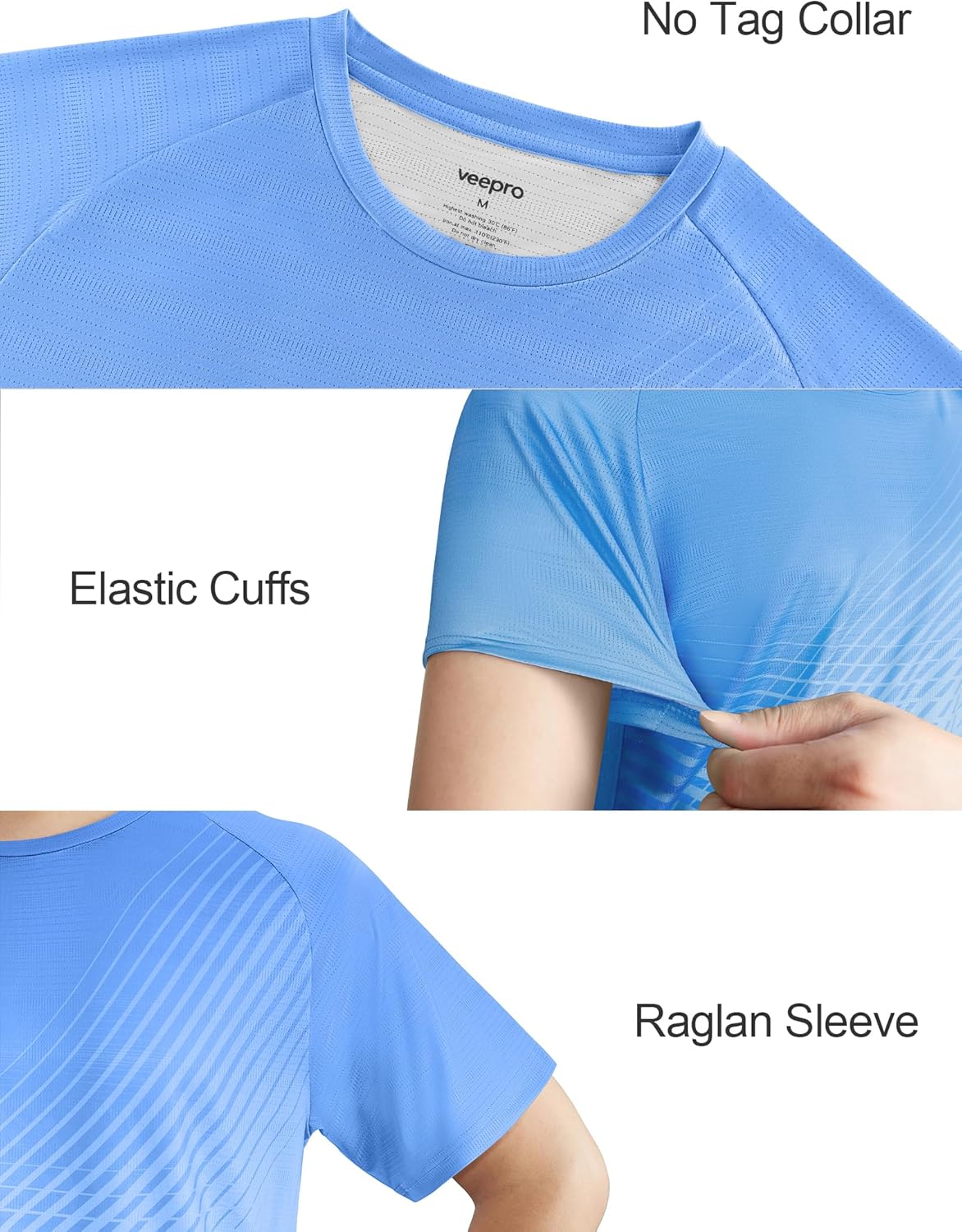 Men's Athletic Running T-Shirts Quick Dry Gym Workout Shirts Moisture Wicking Short-Sleeve Lightweight Sports Tee Tops - Image 4