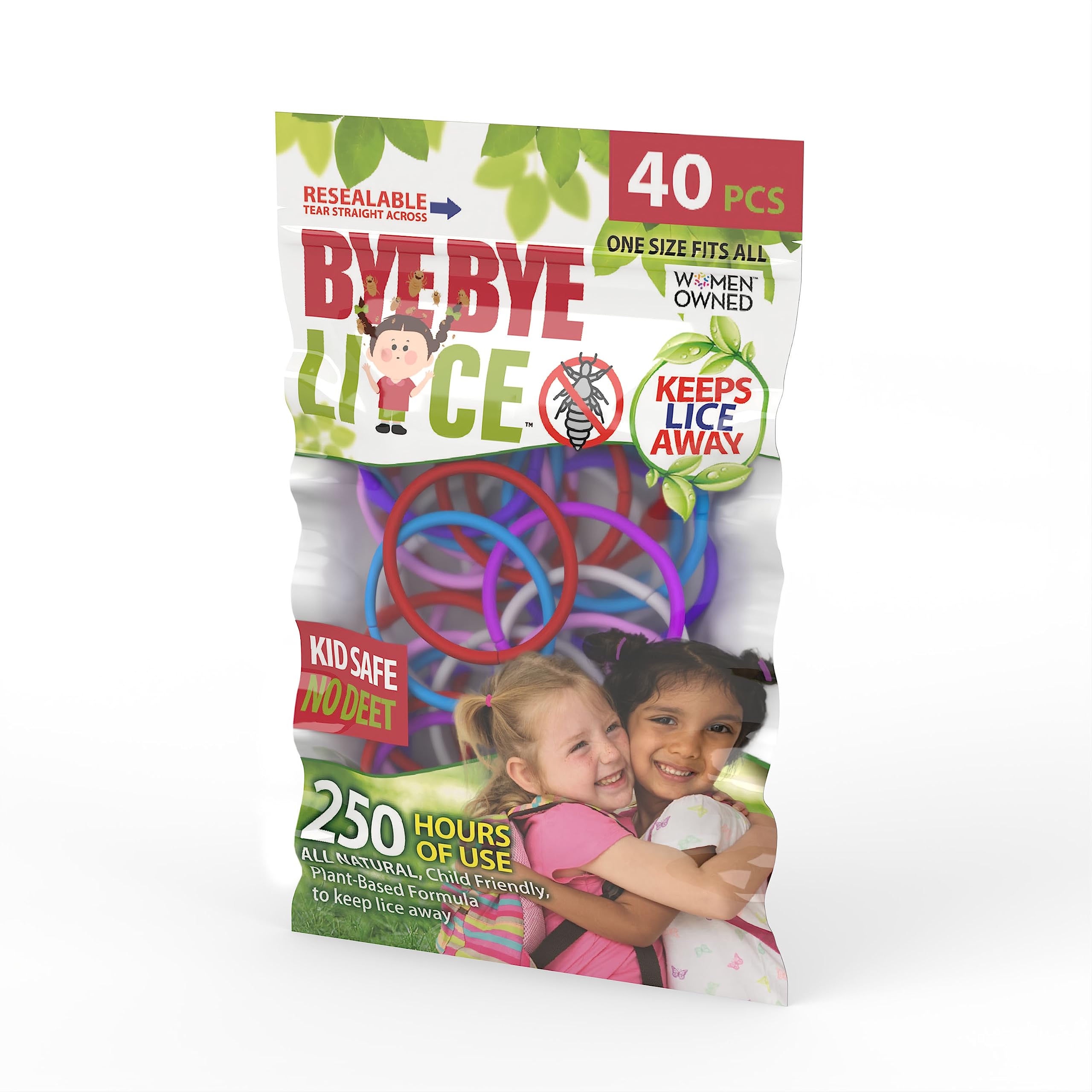 Lice Hair Tie Band - 40 Pack for Adults & Kids - 3mm Hair Elastic Band for Women & Men | Unisex | Hair Ties for Thick & Curly Hair, Ponytail Holders | Neon