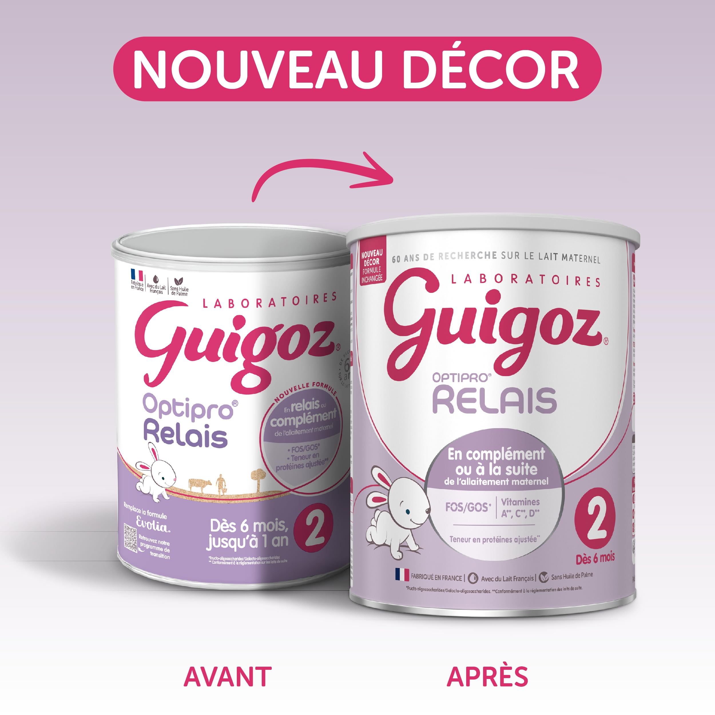 Guigoz Optipro Relais 2ème âge de 6 à 12 mois - Lait Bébé - 800g