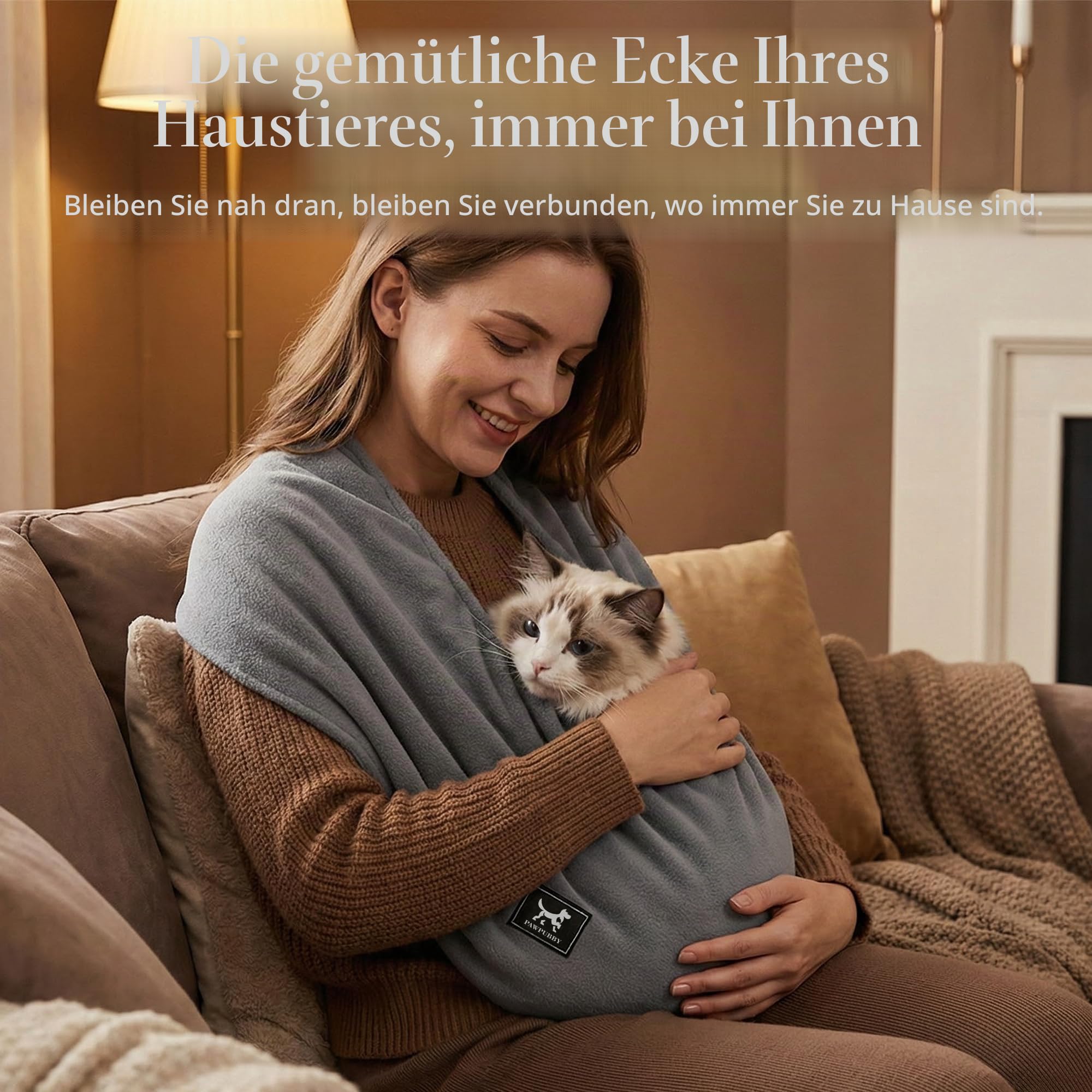 Katzen-Tragetasche, trägerlose Haustier-Tragetasche für kleine Hunde & Katzen - Weiche atmungsaktive Kitten Pubby Tragetasche Beruhigende Känguru-Tasche, zum Kuscheln drinnen & für Reisen
