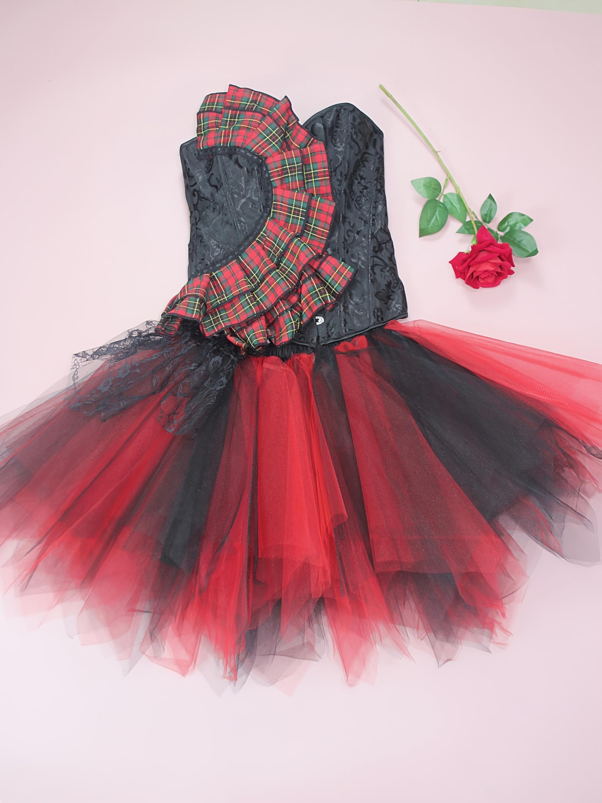Cloudylee Zestaw kostiumów syrenki na Halloween, gorset i tutu, do cosplay