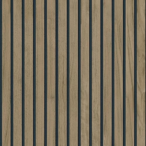 Panacea Wood Slats Modern Industrial Minimalistic Realistic Wood Looking 3D Effect Wallpaper Walnut Belgravia 1157