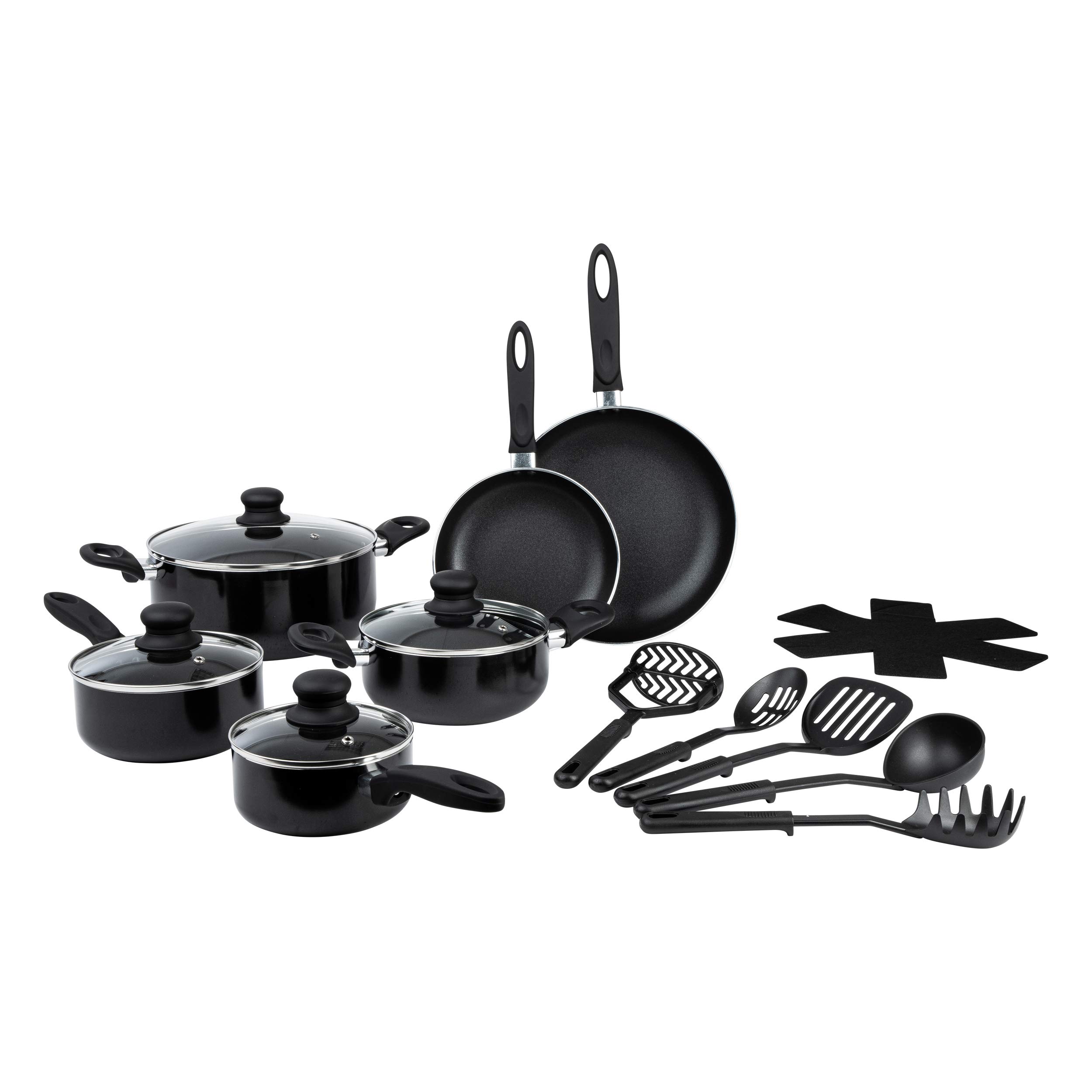 Kikcoin Kochgeschirr Set 16-teilig - Keramik Antihaft, Induktion Geeignet, Inkl. Grillpfanne