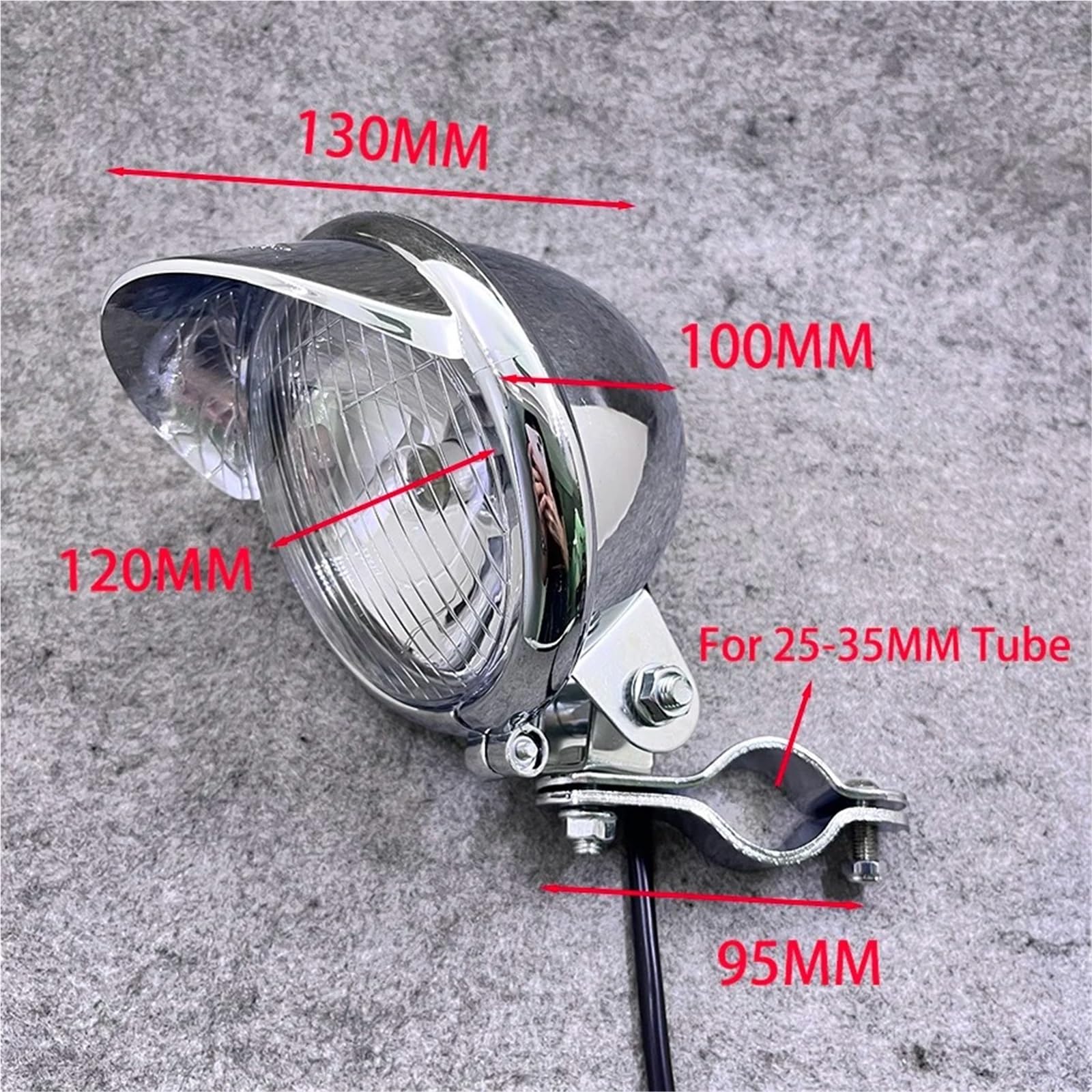 Luces Exploradoras Moto 1 Juego Faros Delanteros Cromados Para Benelli Cafe Racer, Antiniebla Con Soporte Tubo Y Barra Protectora Jaula Antivuelco